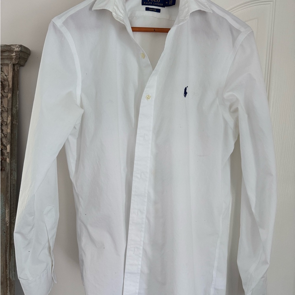 Ralph Lauren White Cotton Dress Shirt Tailored Fit